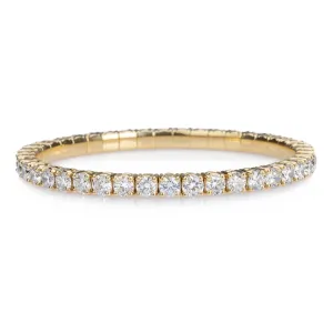 18K Gold Stretch & Stack Round Diamond Tennis Bracelet, 10.2 Carats, Lab Diamonds
