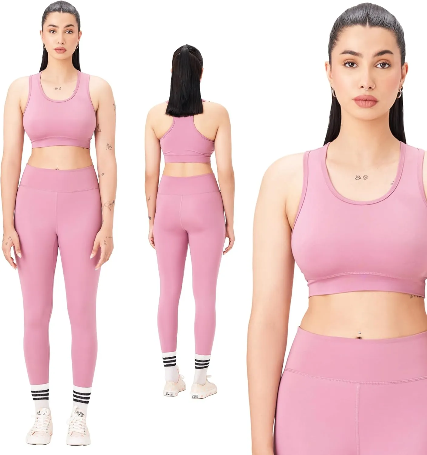 2 piece workout sets for women - High Waisted Leggings & Sports Bra Womens 2 piece workout set for Yoga, Gym