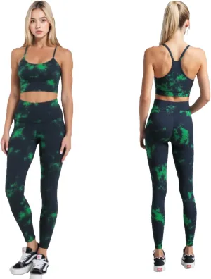 2 Piece Workout Sets for Women Seamless Workout Sets with Zip Bra Butt Lifting Leggings Waist Yoga Leggings Sets