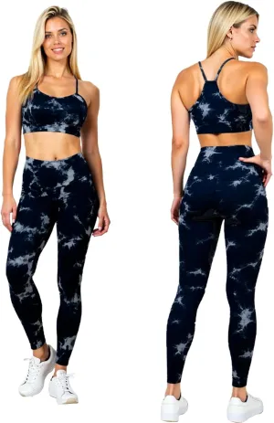 2 Piece Workout Sets for Women Seamless Workout Sets with Zip Bra Butt Lifting Leggings Waist Yoga Leggings Sets