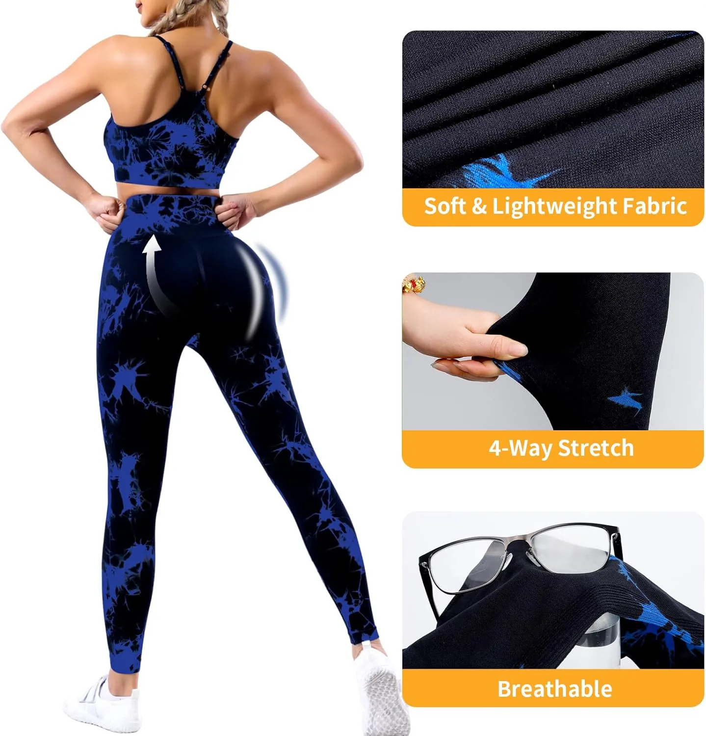 2 Piece Workout Sets for Women Seamless Workout Sets with Zip Bra Butt Lifting Leggings Waist Yoga Leggings Sets