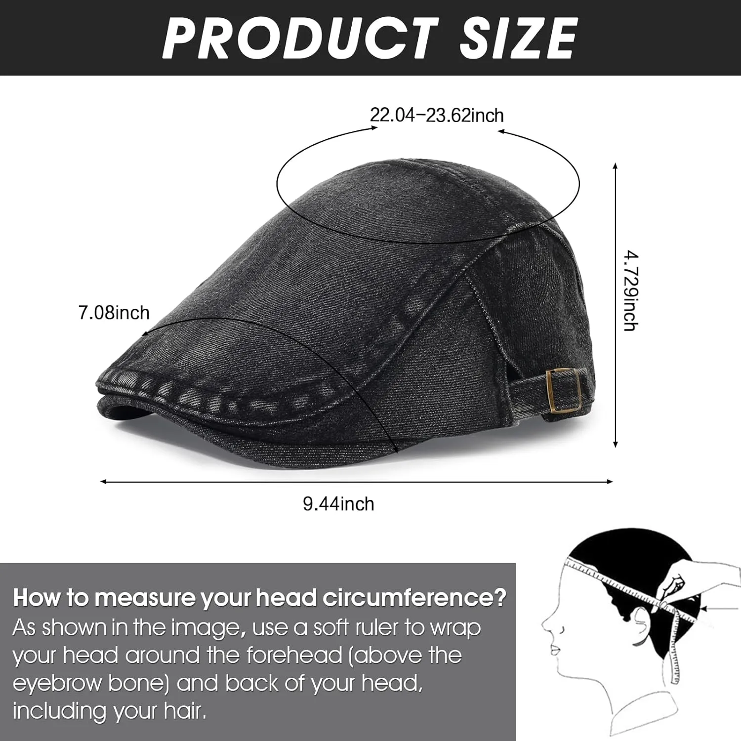 3Pcs Men's Newsboy Caps Washing Cotton Cooling Lightweight Scally Cap for Men Adjustable Flat Cap