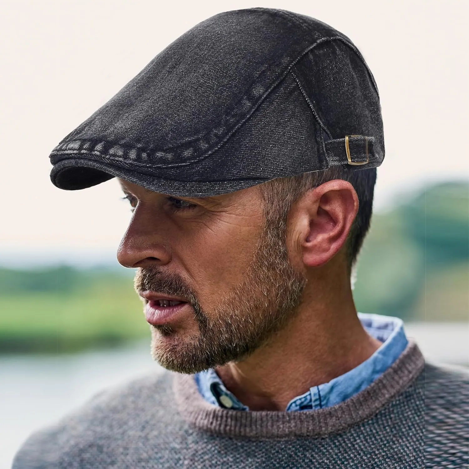 3Pcs Men's Newsboy Caps Washing Cotton Cooling Lightweight Scally Cap for Men Adjustable Flat Cap