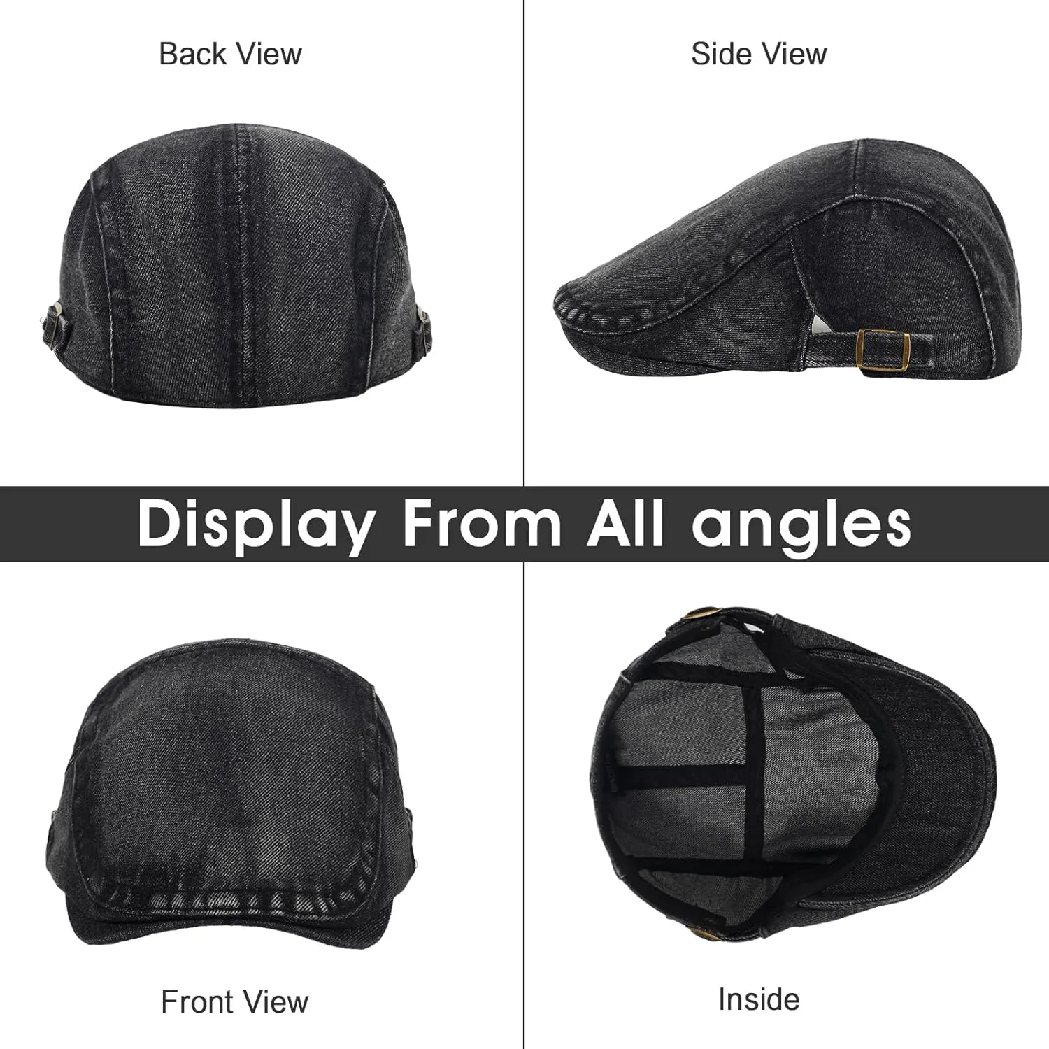 3Pcs Men's Newsboy Caps Washing Cotton Cooling Lightweight Scally Cap for Men Adjustable Flat Cap