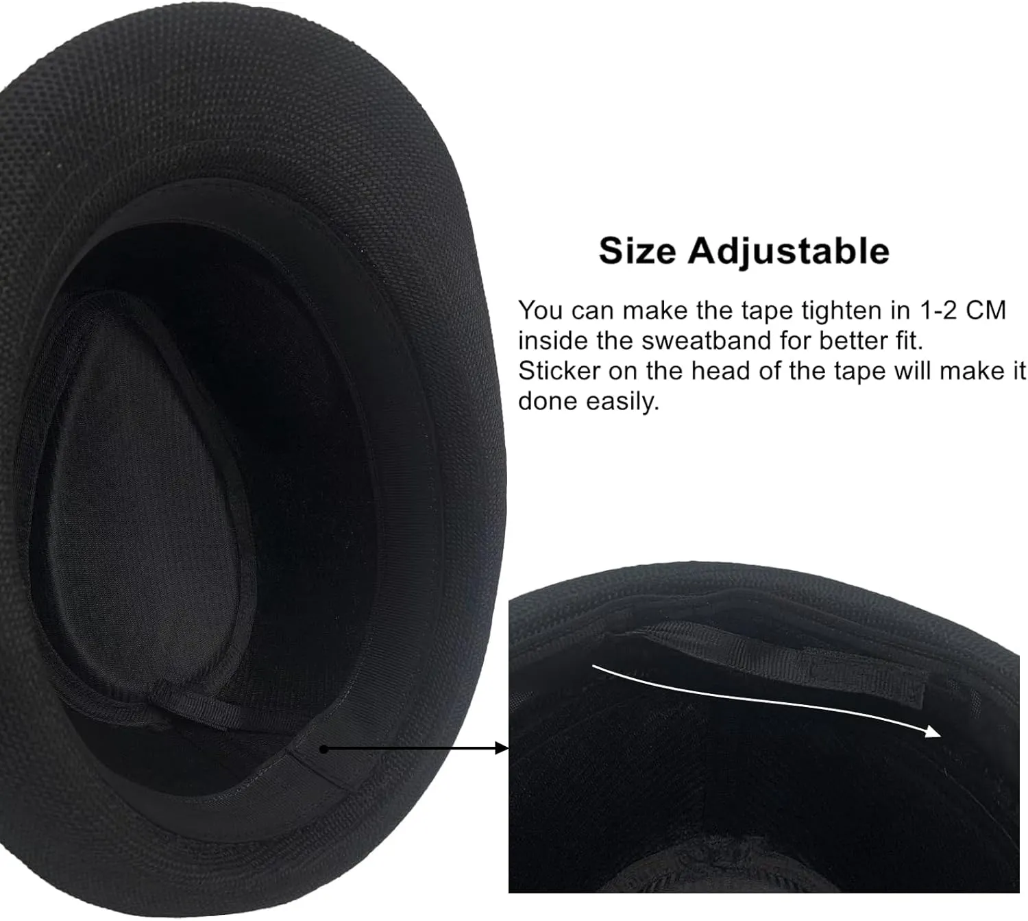 5 Pack Bulk Cuban Fedora Sun Hats Men with Adjustable Strap, Short Brim 1920s Unisex Party Costume Hats Women.