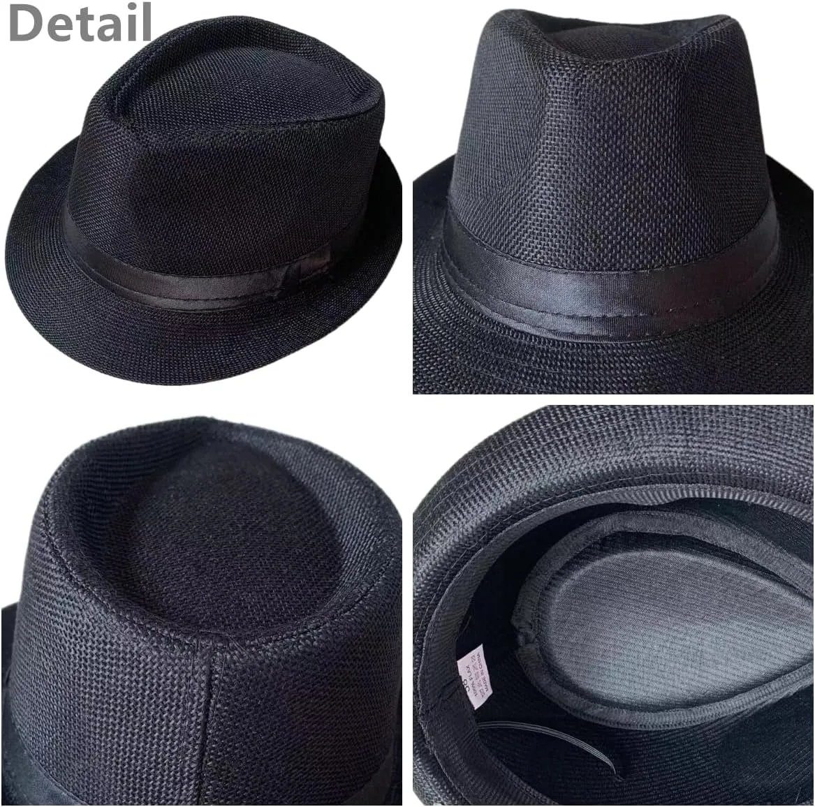 5 Pack Bulk Cuban Fedora Sun Hats Men with Adjustable Strap, Short Brim 1920s Unisex Party Costume Hats Women.
