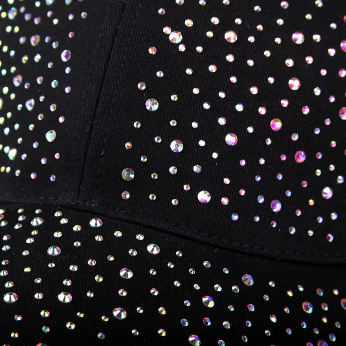Adjustable Womens Sparkle Bling Rhinestone Bejeweled Crown Cotton Denim Baseball Cap Hip Hop Hat Sun Cap