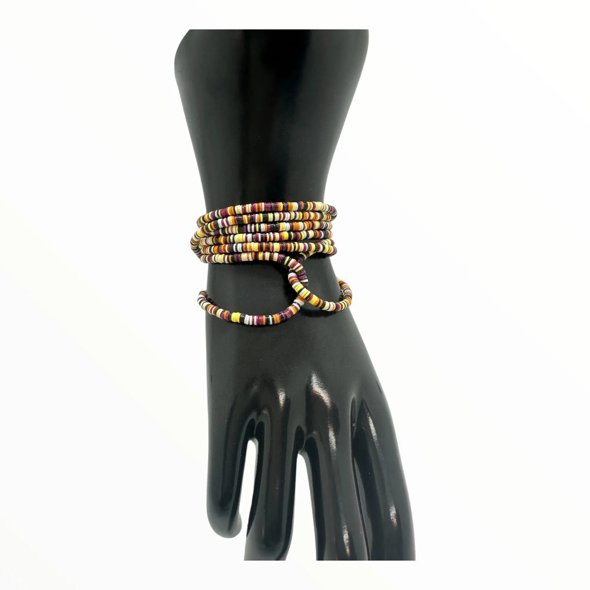 African Coconut Waist Beads- Versatile (Wine)