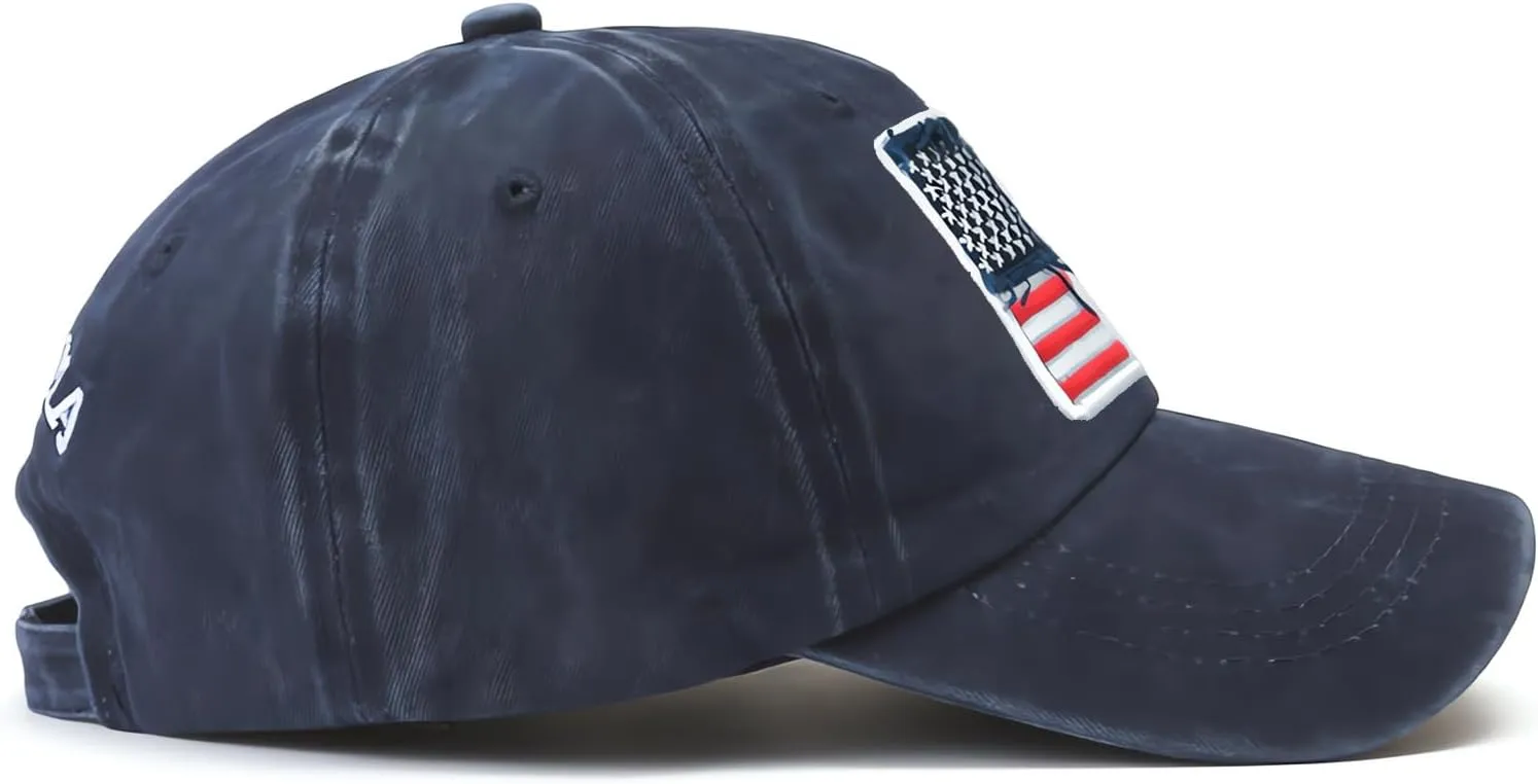 American Flag Baseball Caps Embroiderred USA Flag Patriotic Dad Hat Adjustable Trucker Hats for Men Women