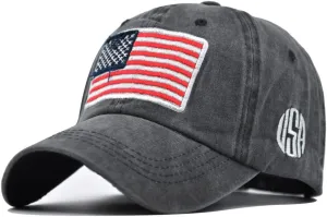 American Flag Baseball Caps Embroiderred USA Flag Patriotic Dad Hat Adjustable Trucker Hats for Men Women