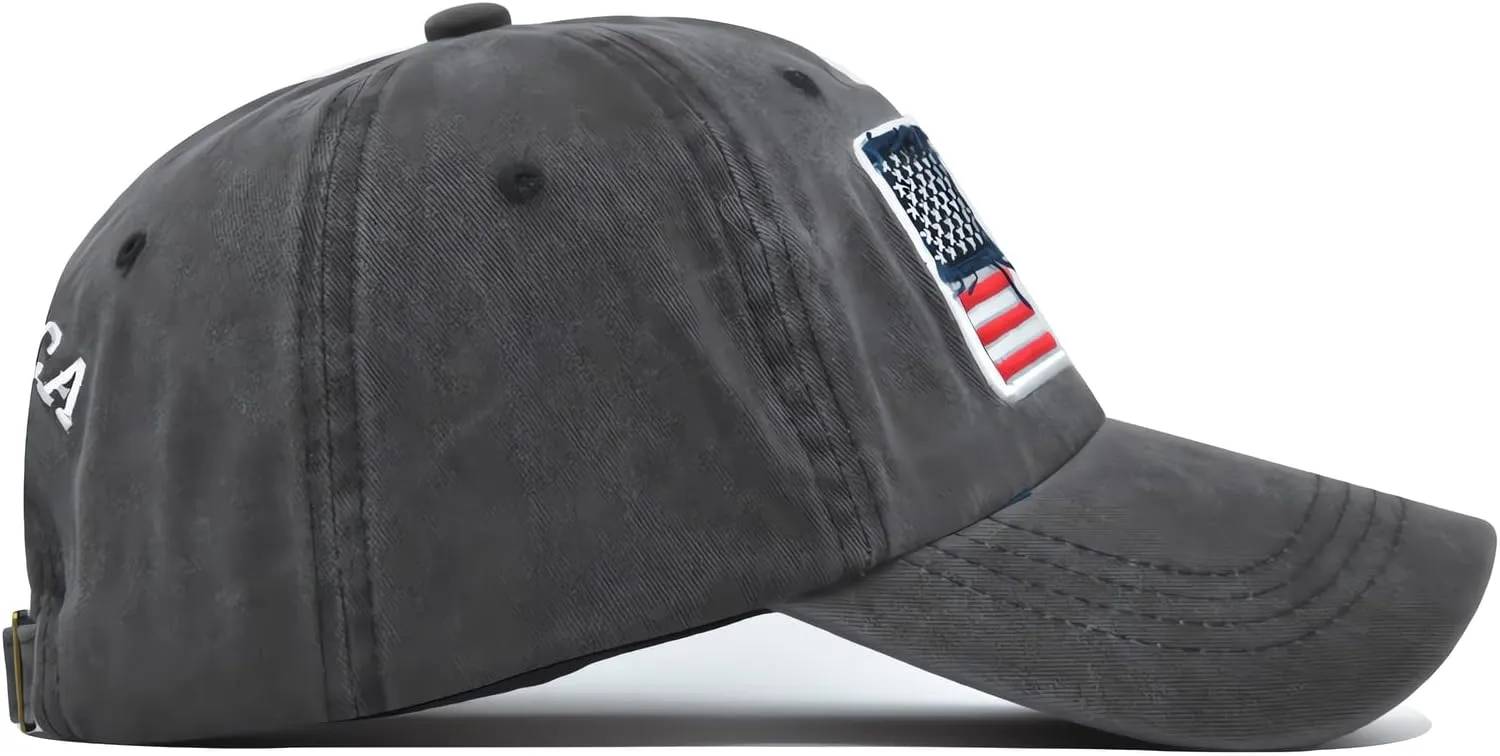 American Flag Baseball Caps Embroiderred USA Flag Patriotic Dad Hat Adjustable Trucker Hats for Men Women