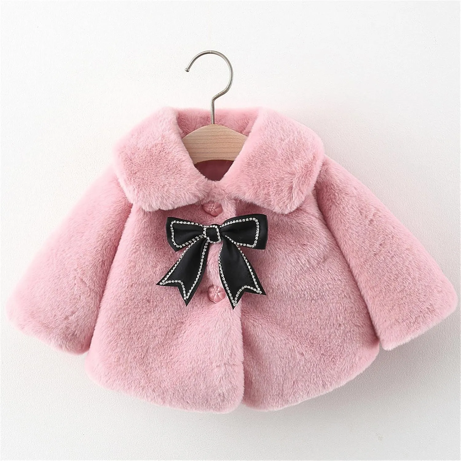 Baby Fleece Hooded Jacket Thick Kids Jacket And Winter Cloak Baby Girl's Top Warm Fuzzy Plush Outerwear Coat Girls Coat