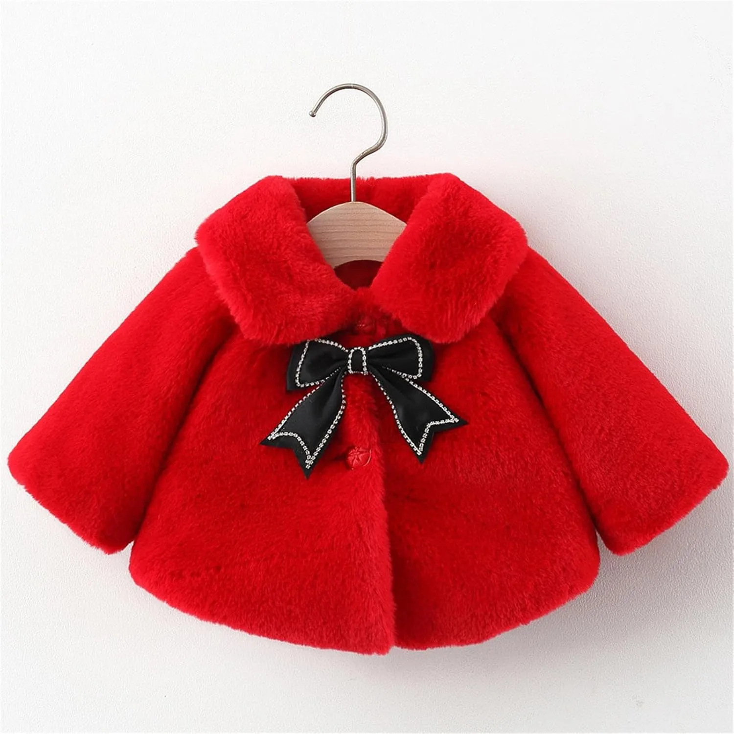 Baby Fleece Hooded Jacket Thick Kids Jacket And Winter Cloak Baby Girl's Top Warm Fuzzy Plush Outerwear Coat Girls Coat