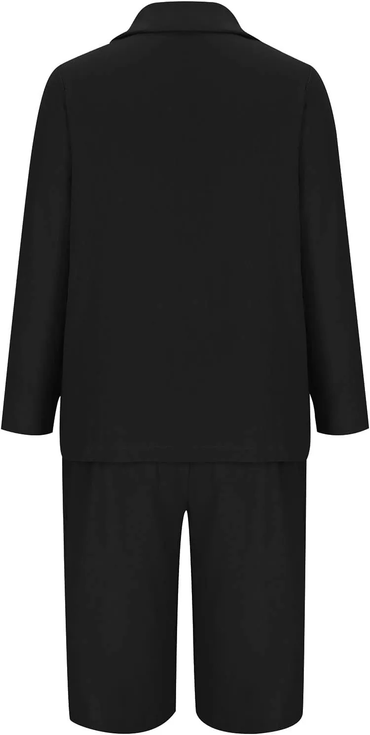 Blazer Sets for Women 2 Piece Outfits Open Front Button Up Jacket and Bermuda Shorts Suits Work Office Casual Sets