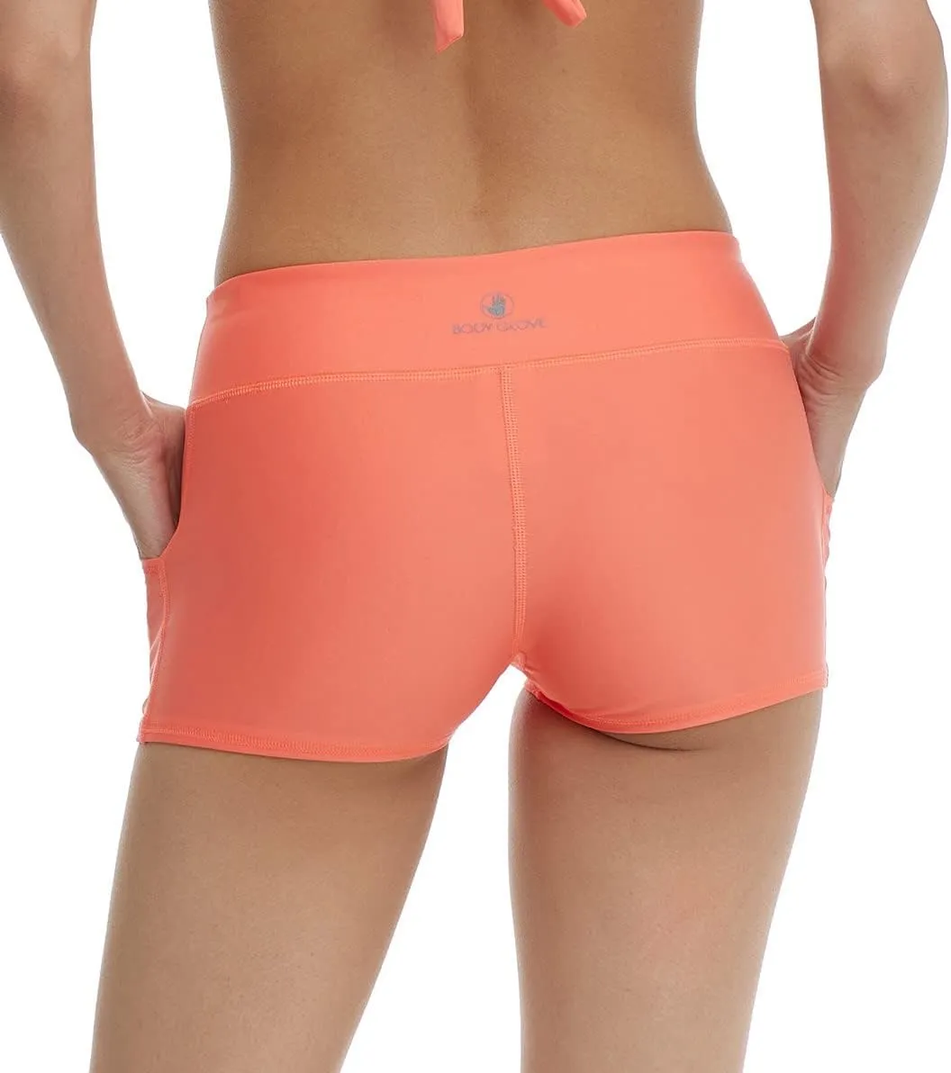 Body Glove Women's Standard Rider Elastic Waist Hybrid Swim Short with UPF 50 
