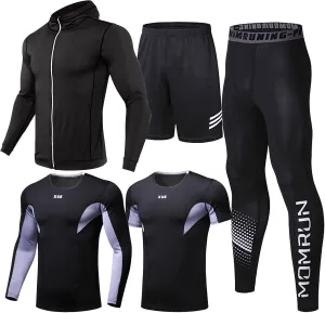 BOOMCOOL 5PCS Gym Clothes for Men Workout Sets
