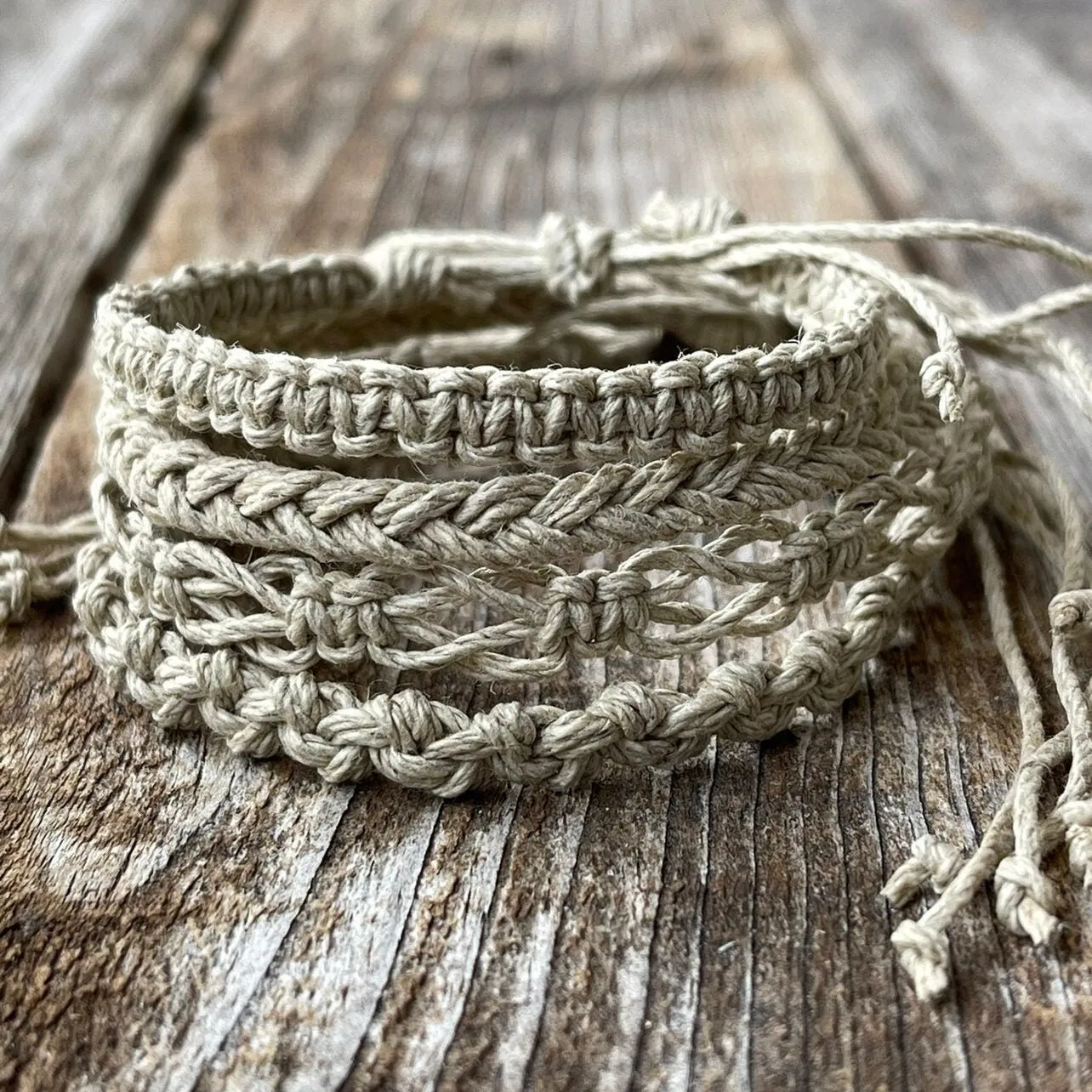 Braided Natural Hemp Anklet Choose one