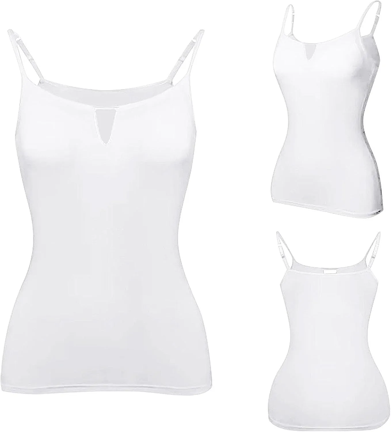 Built in Bra Tank Tops for Women Adjustable Spaghetti Strap Yoga Basic Shirts Padded Camisole Lounge Undershirts