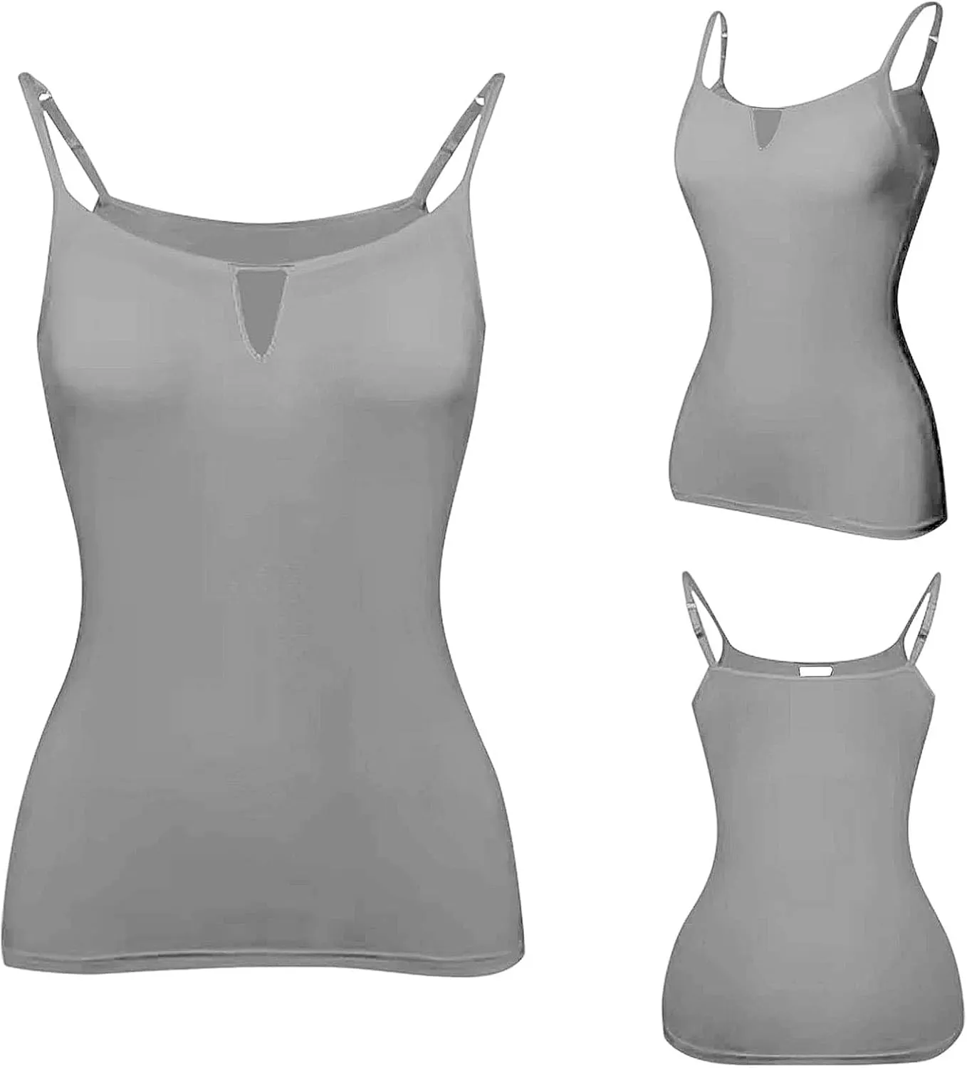Built in Bra Tank Tops for Women Adjustable Spaghetti Strap Yoga Basic Shirts Padded Camisole Lounge Undershirts
