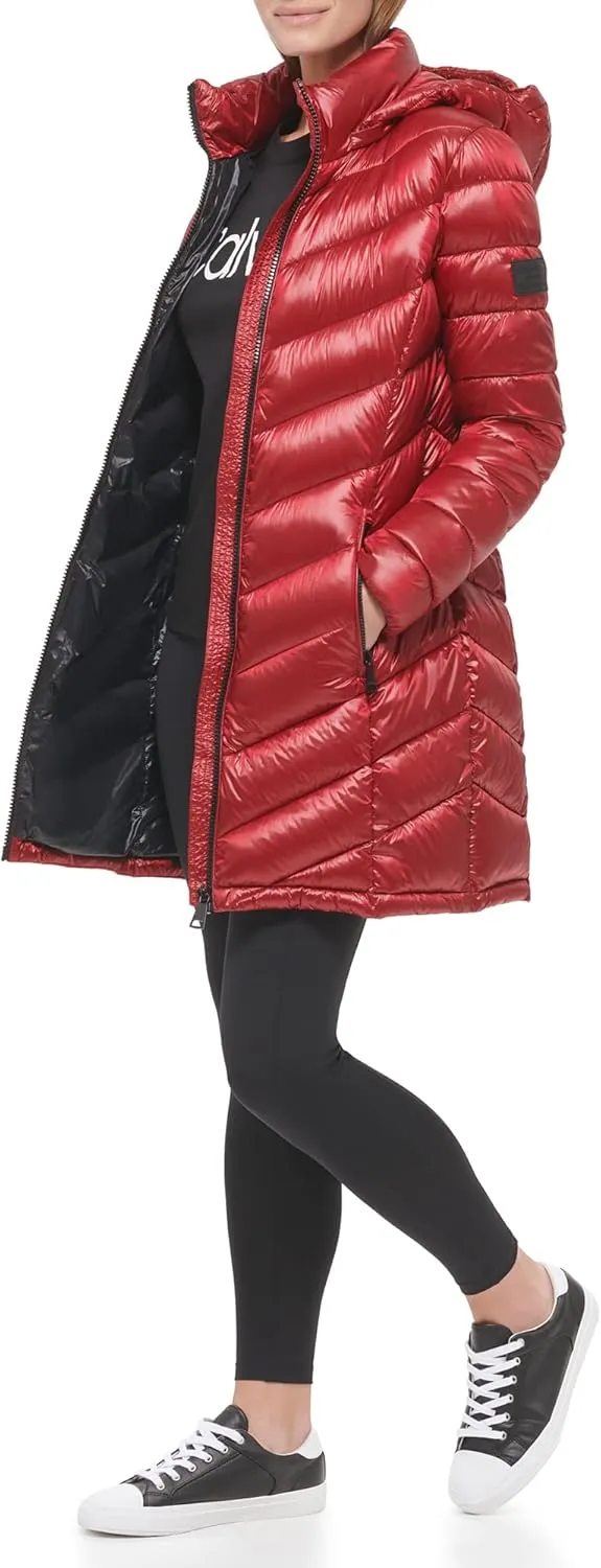 Calvin Klein Women's Chevron Quilting Casual Lightweight Jacket