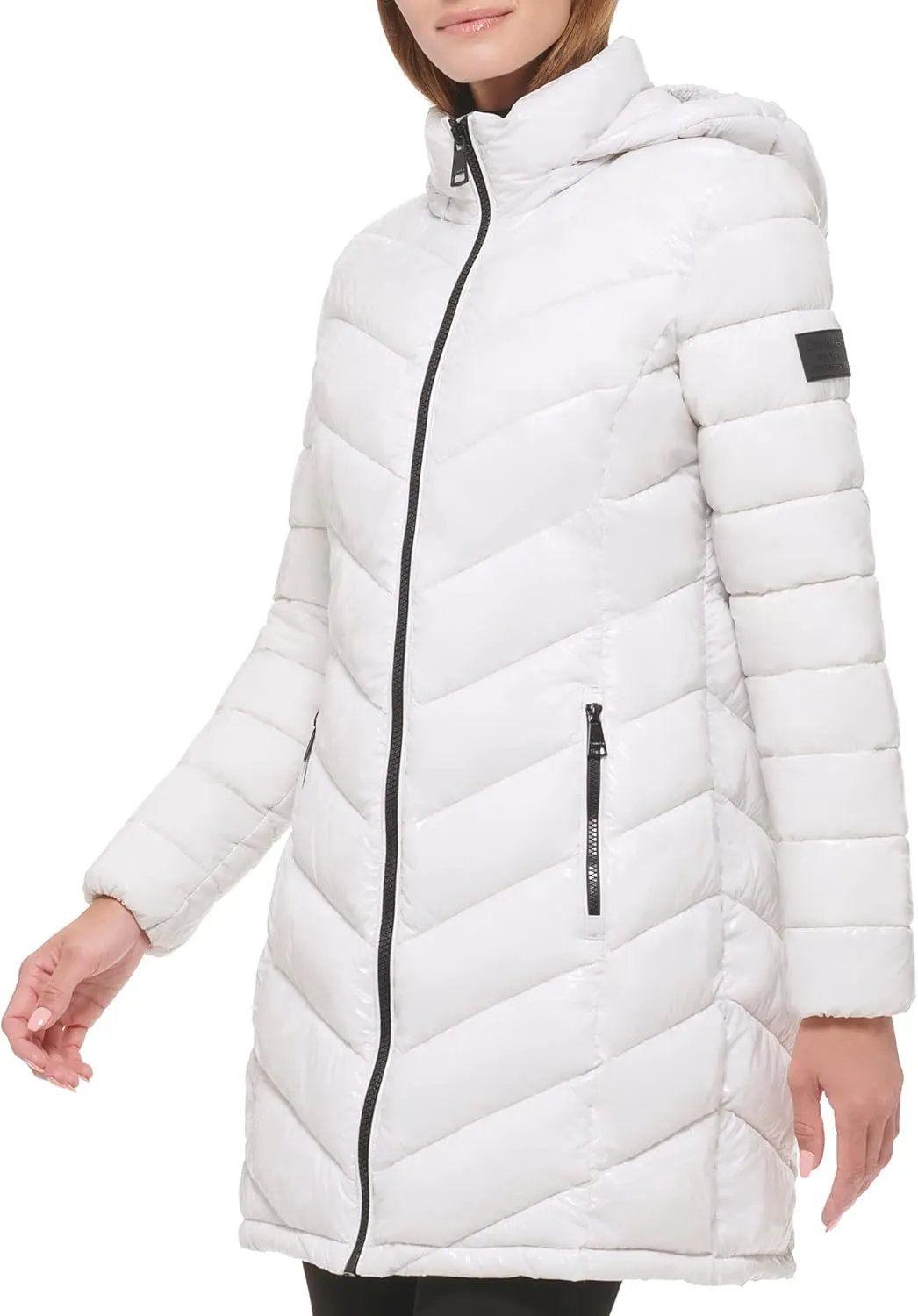 Calvin Klein Women's Chevron Quilting Casual Lightweight Jacket