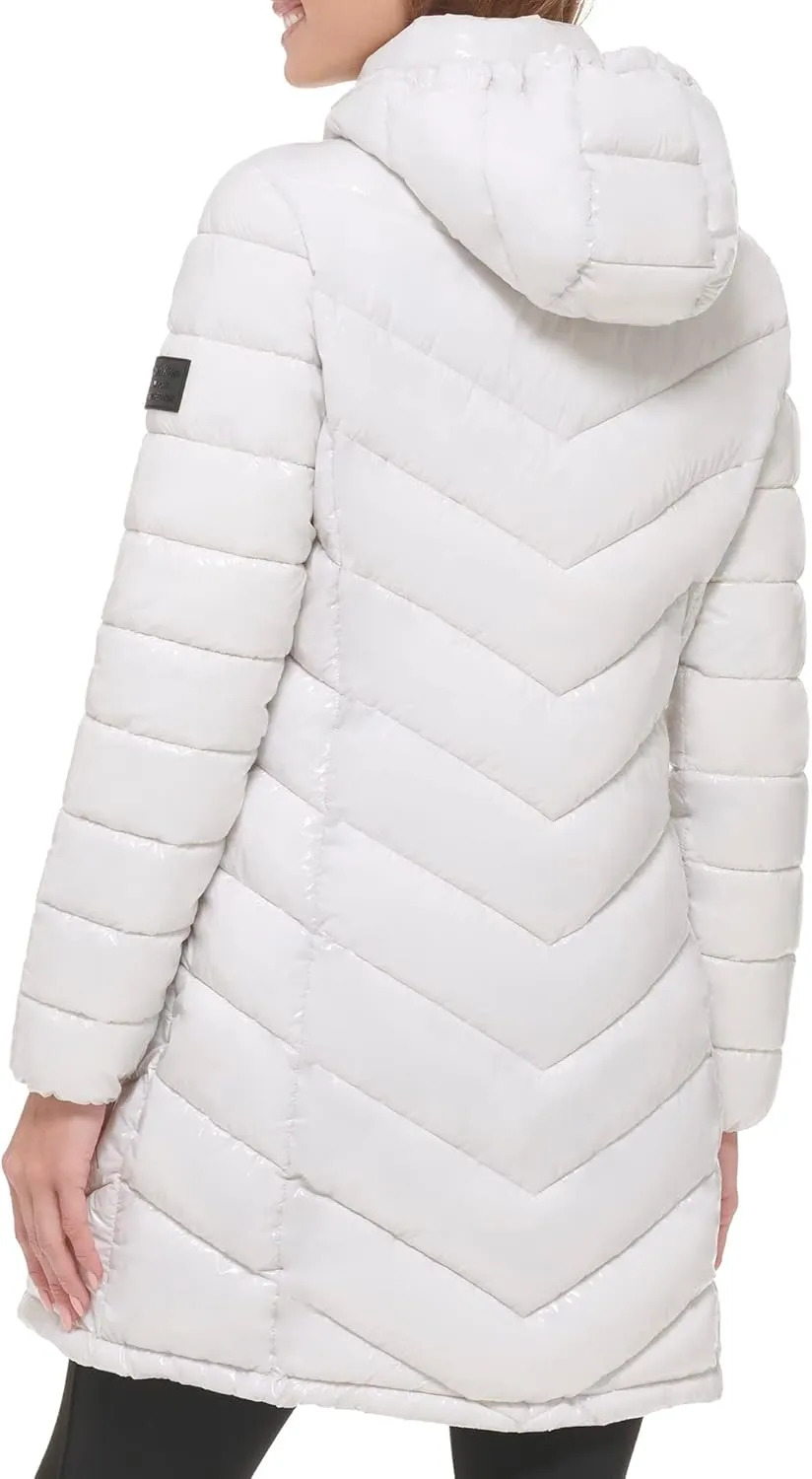 Calvin Klein Women's Chevron Quilting Casual Lightweight Jacket