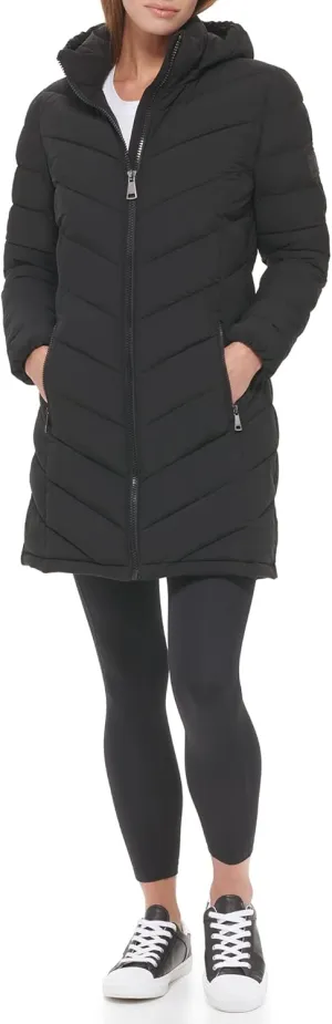 Calvin Klein Women's Chevron Quilting Casual Lightweight Jacket