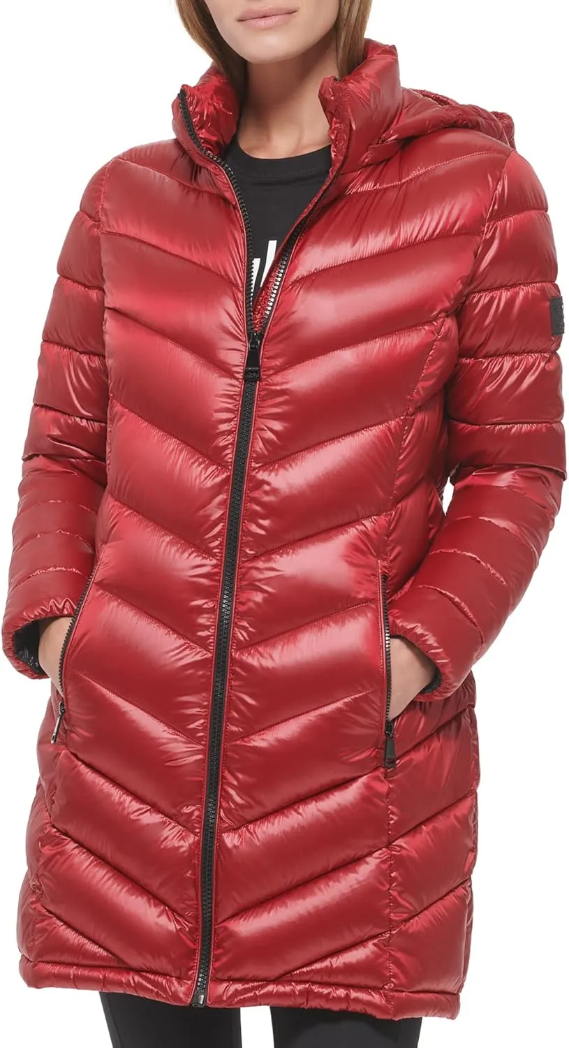 Calvin Klein Women's Chevron Quilting Casual Lightweight Jacket