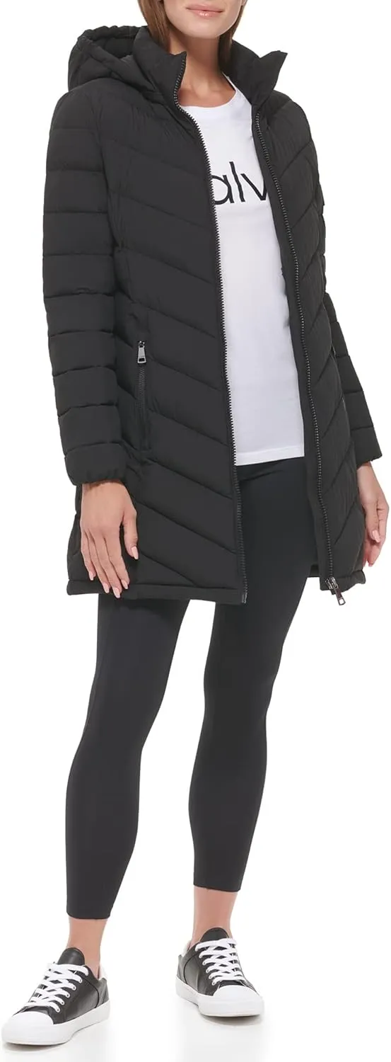 Calvin Klein Women's Chevron Quilting Casual Lightweight Jacket