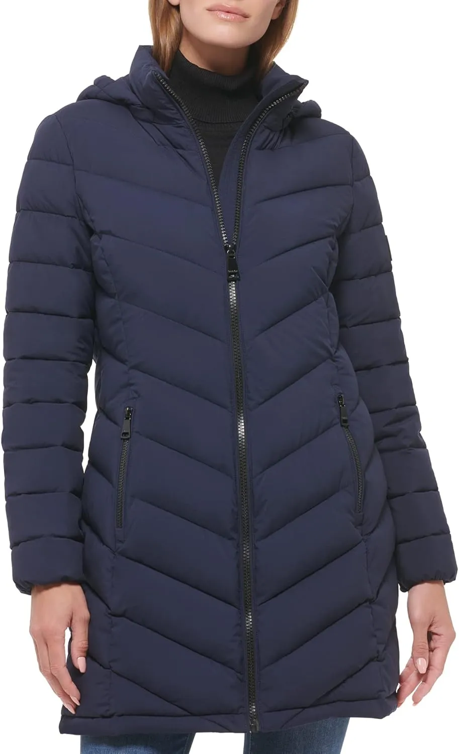 Calvin Klein Women's Chevron Quilting Casual Lightweight Jacket
