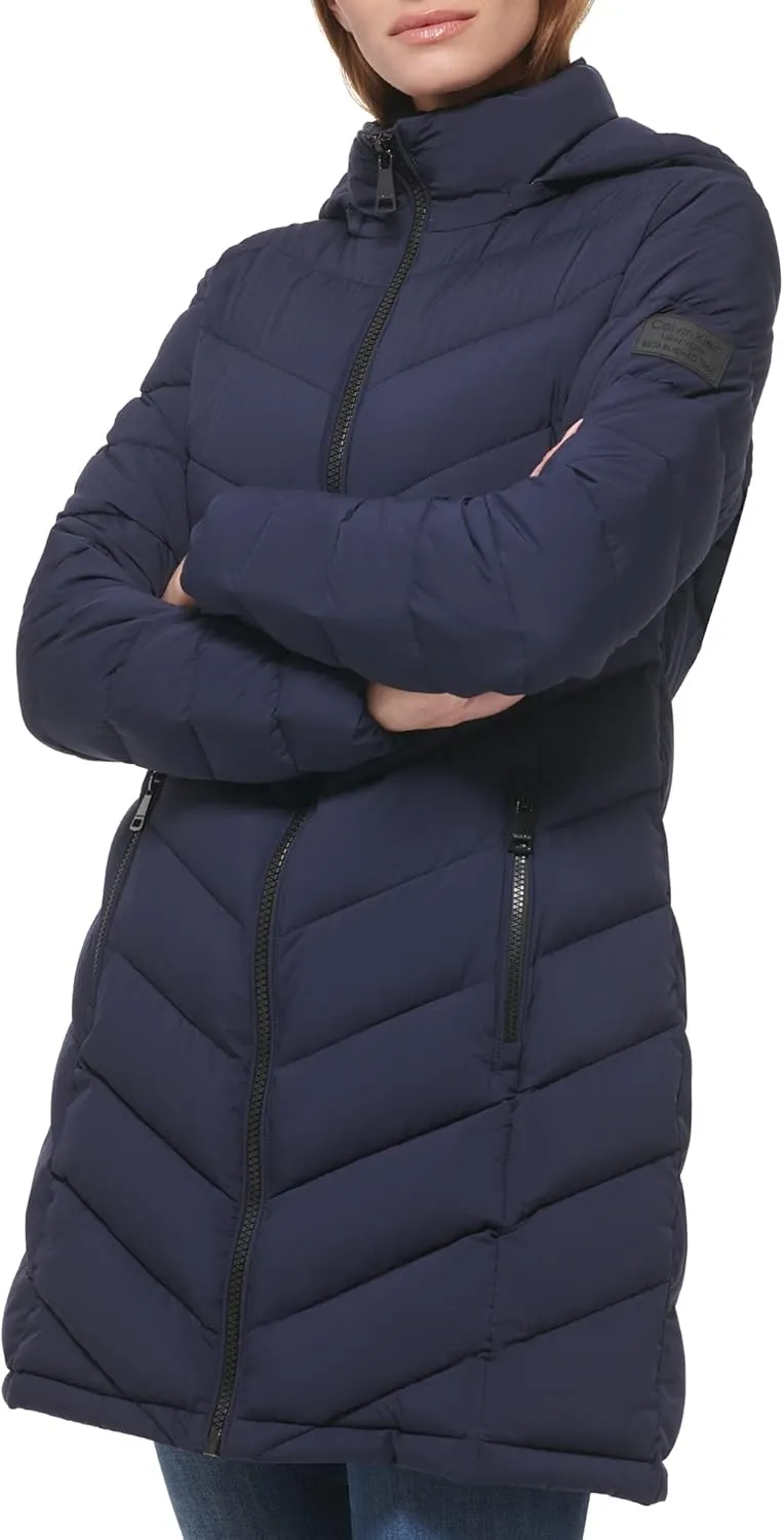 Calvin Klein Women's Chevron Quilting Casual Lightweight Jacket