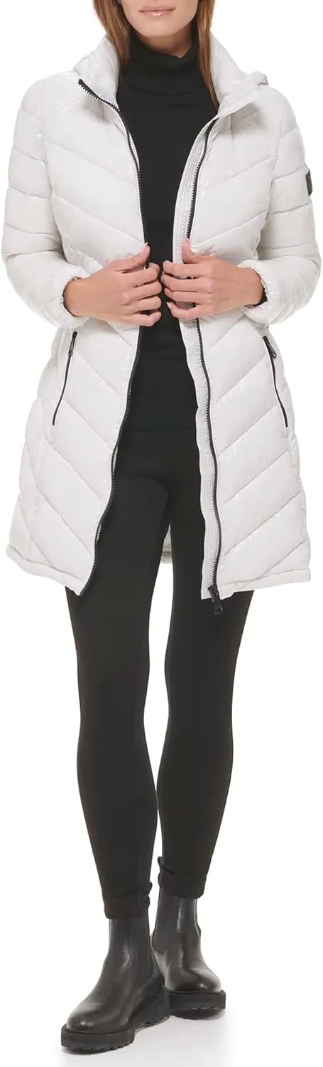 Calvin Klein Women's Chevron Quilting Casual Lightweight Jacket