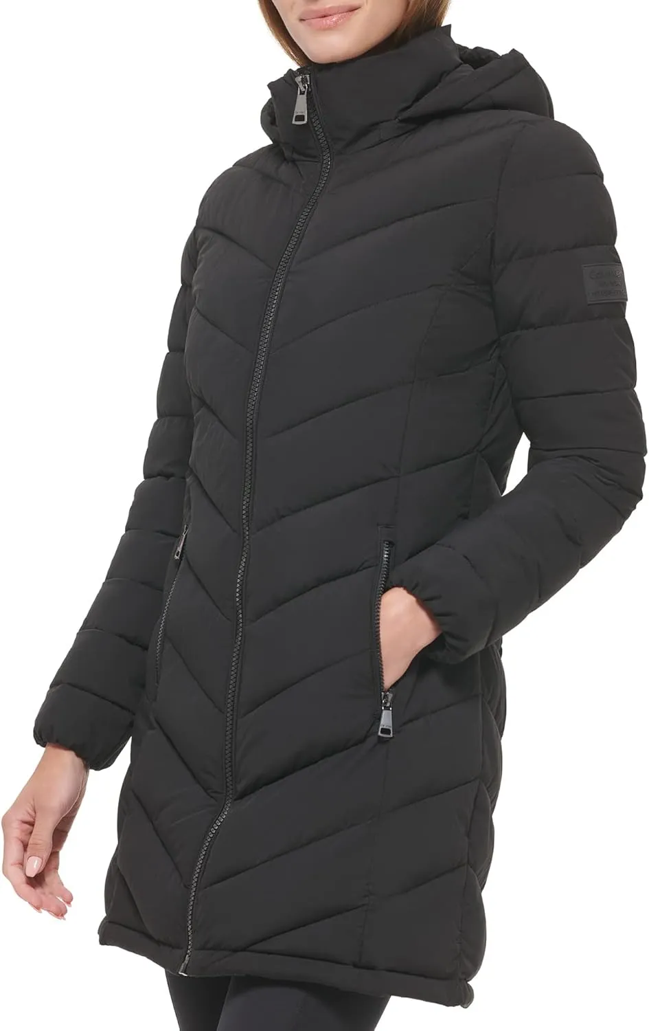 Calvin Klein Women's Chevron Quilting Casual Lightweight Jacket