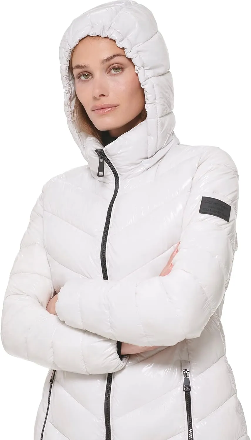 Calvin Klein Women's Chevron Quilting Casual Lightweight Jacket
