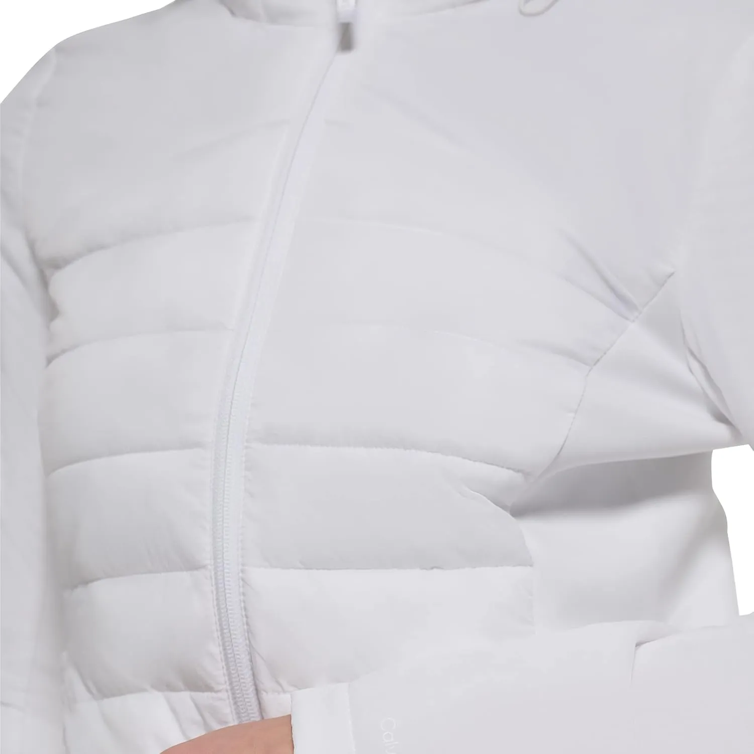 Calvin Klein Women's Lightweight Scuba Side Panels Adjustable Hood Zip Pockets Puffer