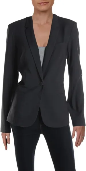 Calvin Klein Womens Suit Separate Business One-Button Blazer Gray 6
