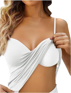 Camisole Tops for Women Built in Bra Summer Beach Vacation Sleeveless Tops Sexy Spaghetti Strap Tank Top Yoga Workout Sports