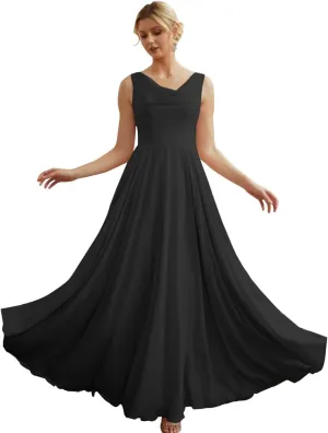 Chiffon Bridesmaid Dresses Crewneck Strap Formal Gowns for Women Backless Wedding Guest Dress