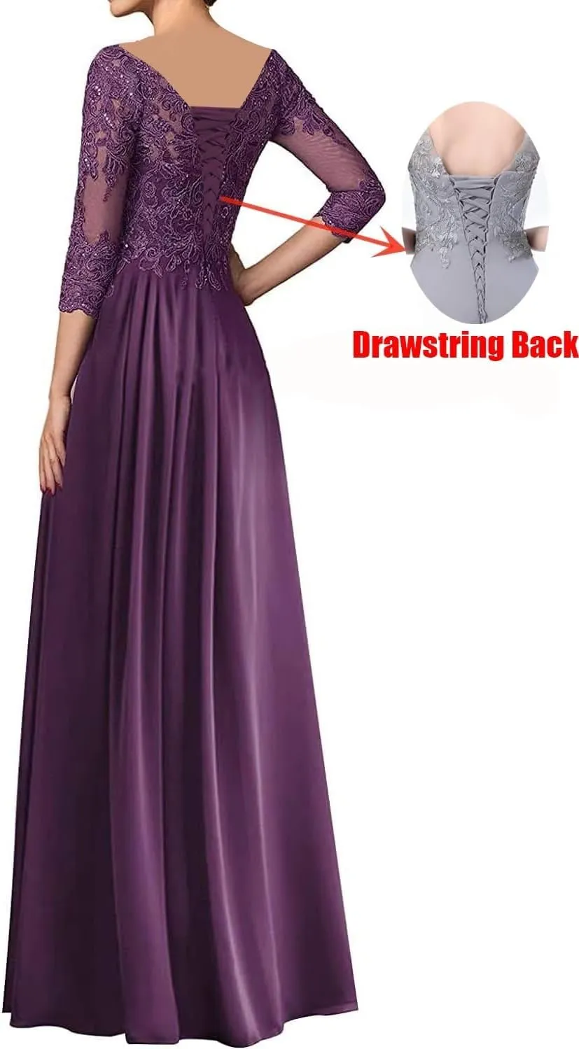 Chiffon Mother of The Bride Dresses for Wedding Laces Applique Formal Evening Party Gown Mother of The Groom Dress
