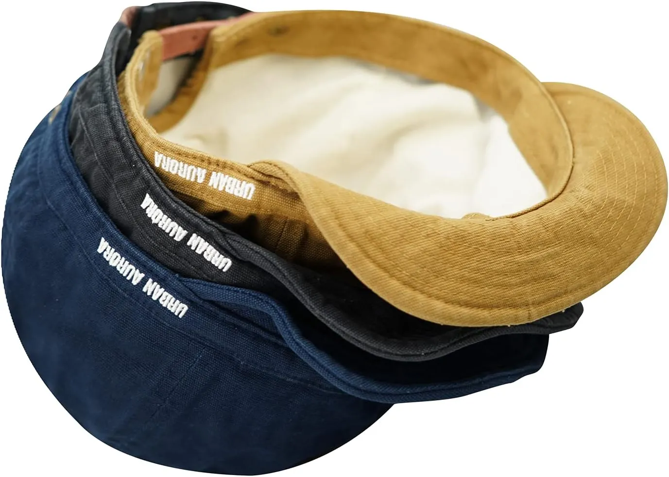 Clakllie Short Brim Baseball Cap for Men Retro Flat Bill Hats Unstructured Moisture Wicking Cotton Hat Trendy Dad Cap
