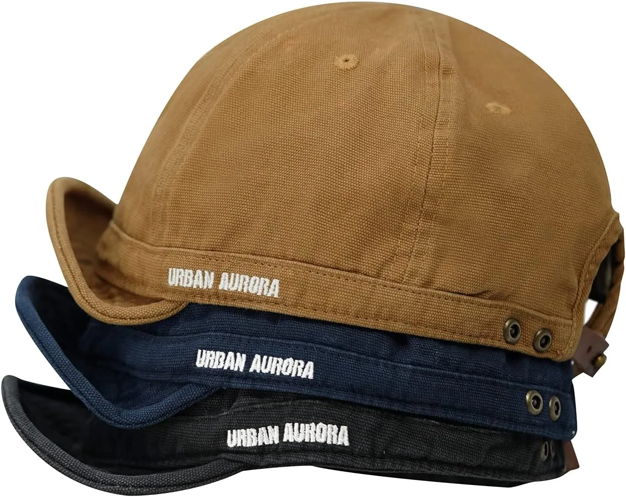 Clakllie Short Brim Baseball Cap for Men Retro Flat Bill Hats Unstructured Moisture Wicking Cotton Hat Trendy Dad Cap