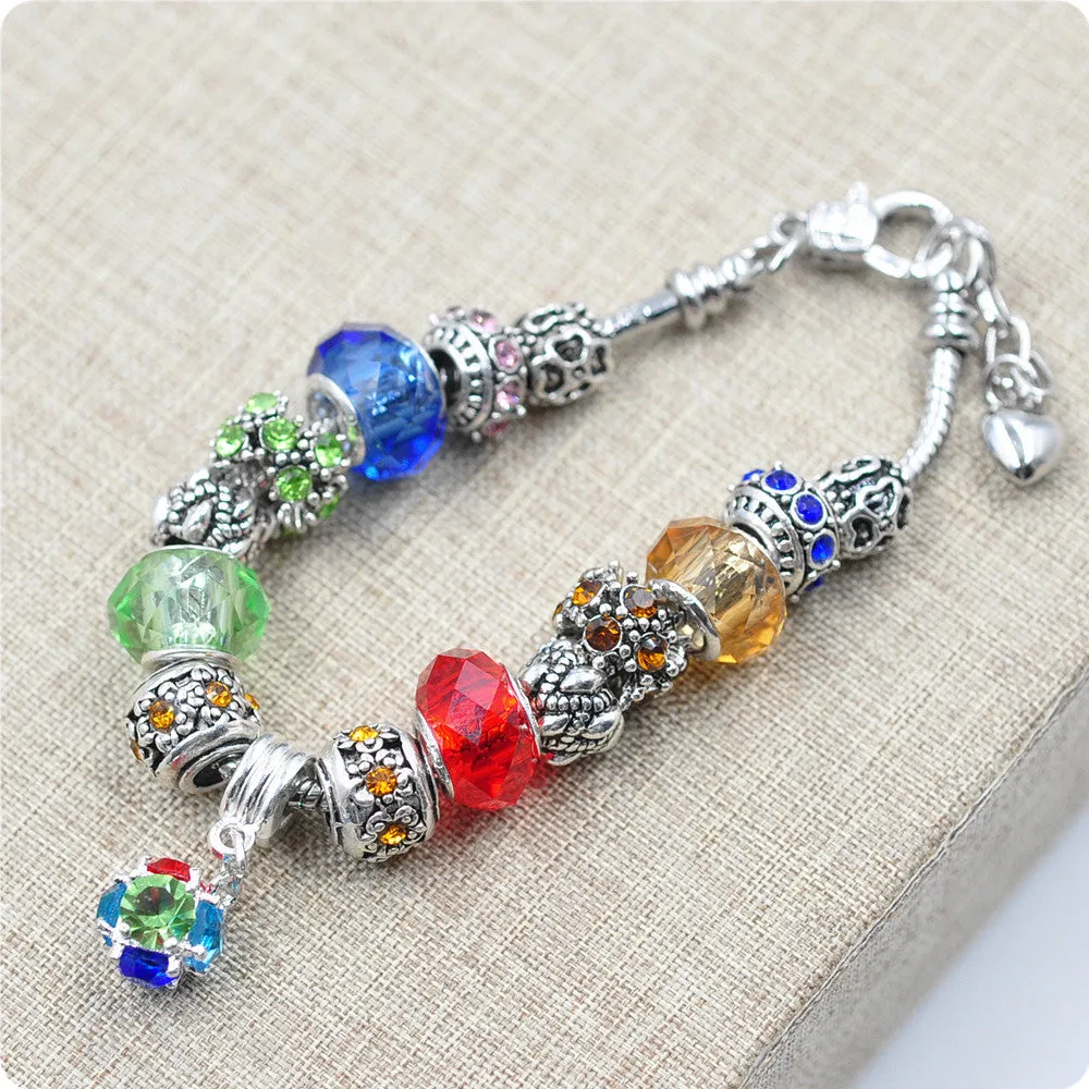 Colorful handmade beaded crystal bracelet