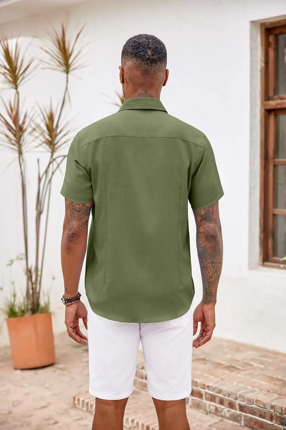 COOFANDY Men's Button Down Shirts Short Sleeve Casual Shirts Summer Beach Shirts Vacation Wedding Shirts with Pocket