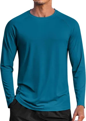 COOFANDY Men's Sun Protection Shirts Long Sleeve Rash Guard Swim T-Shirts Lightweight Quick Dry Fishing Shirts