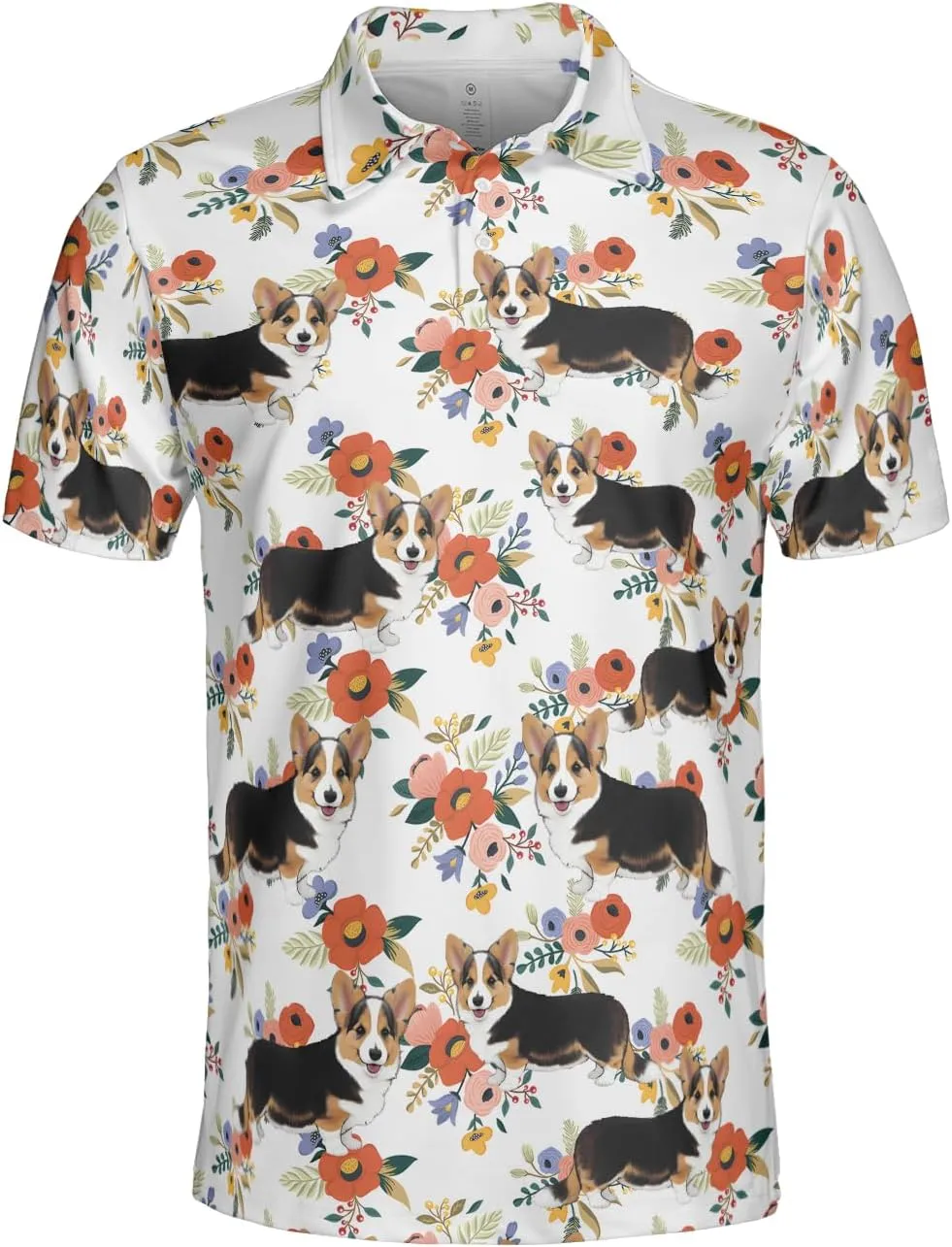 Corgi Polo Shirts for Men - Pet Lover Mens Polo Shirts Short Sleeve Shirts for Men Women Quick Dry Series 01