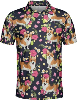 Corgi Polo Shirts for Men - Pet Lover Mens Polo Shirts Short Sleeve Shirts for Men Women Quick Dry Series 01