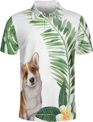 Corgi Polo Shirts for Men - Pet Lover Mens Polo Shirts Short Sleeve Shirts for Men Women Quick Dry Series 01