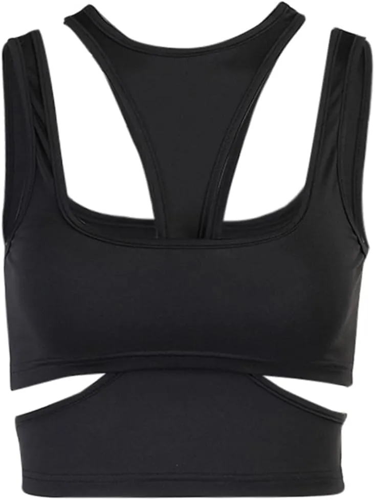 Cresay Women's Sexy Crop Tops Sleeveless Cut Out Cami Racerback Tank Tops Camisole