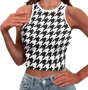 Crop Tank Tops for Women 2025 Trendy Slim Fit Ladies Tops and Blouses Sleeveless Racerback Halter Neck Fitted Tops