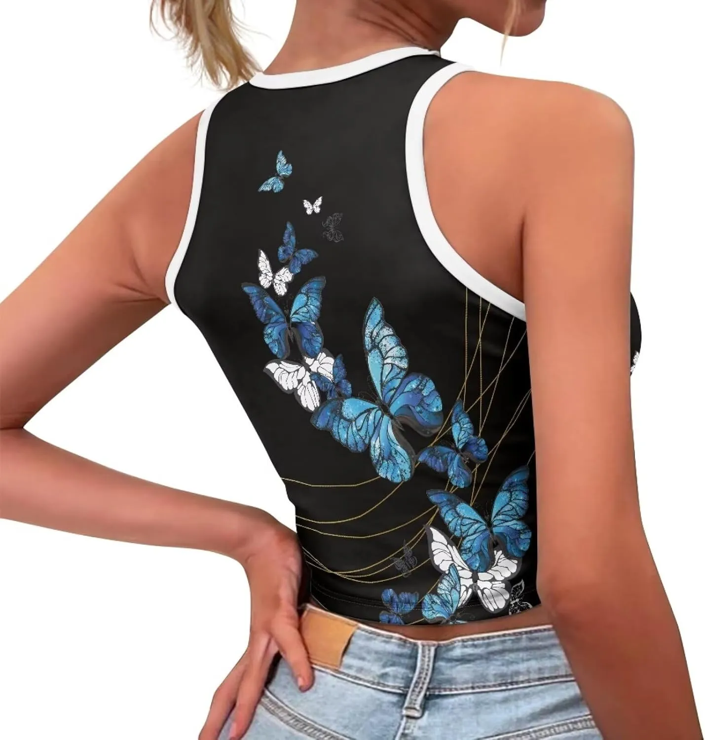 Crop Tank Tops for Women 2025 Trendy Slim Fit Ladies Tops and Blouses Sleeveless Racerback Halter Neck Fitted Tops